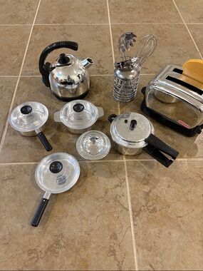 Play Kitchen Set with Kettle, Toast, Pans and Accessories